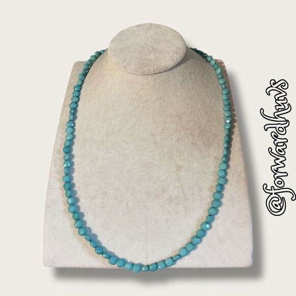 Bundle Sale 3 for $15 | Faceted Turquoise Bead Necklace - Picture 1 of 6